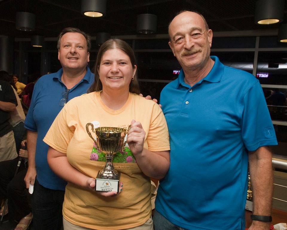 Katie Driscoll took 3rd Place (Jar # 12) with President Frank Mortimer and VP Richard Schluger